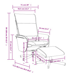 Fauteuil inclinable de massage avec repose-pied gris similicuir