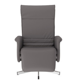 Fauteuil inclinable avec repose-pieds gris similicuir