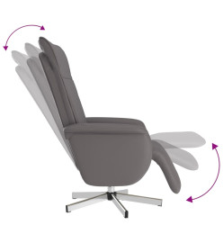 Fauteuil inclinable avec repose-pieds gris similicuir