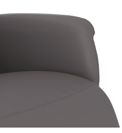 Fauteuil inclinable avec repose-pieds gris similicuir