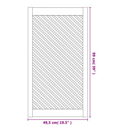 Portes d'armoires en treillis 2 pcs 49,5x99 cm pin massif