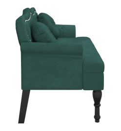 Banc avec coussins vert foncé 120,5x65x75 cm velours