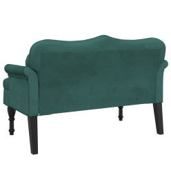 Banc avec coussins vert foncé 120,5x65x75 cm velours