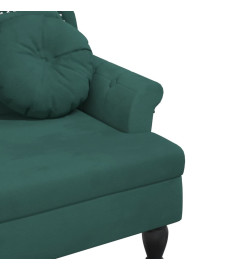 Banc avec coussins vert foncé 120,5x65x75 cm velours