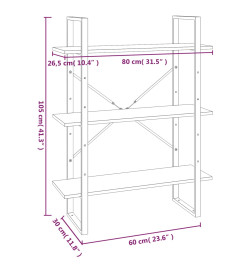 Bibliothèque Chêne fumé 80x30x105 cm Bois d'ingénierie