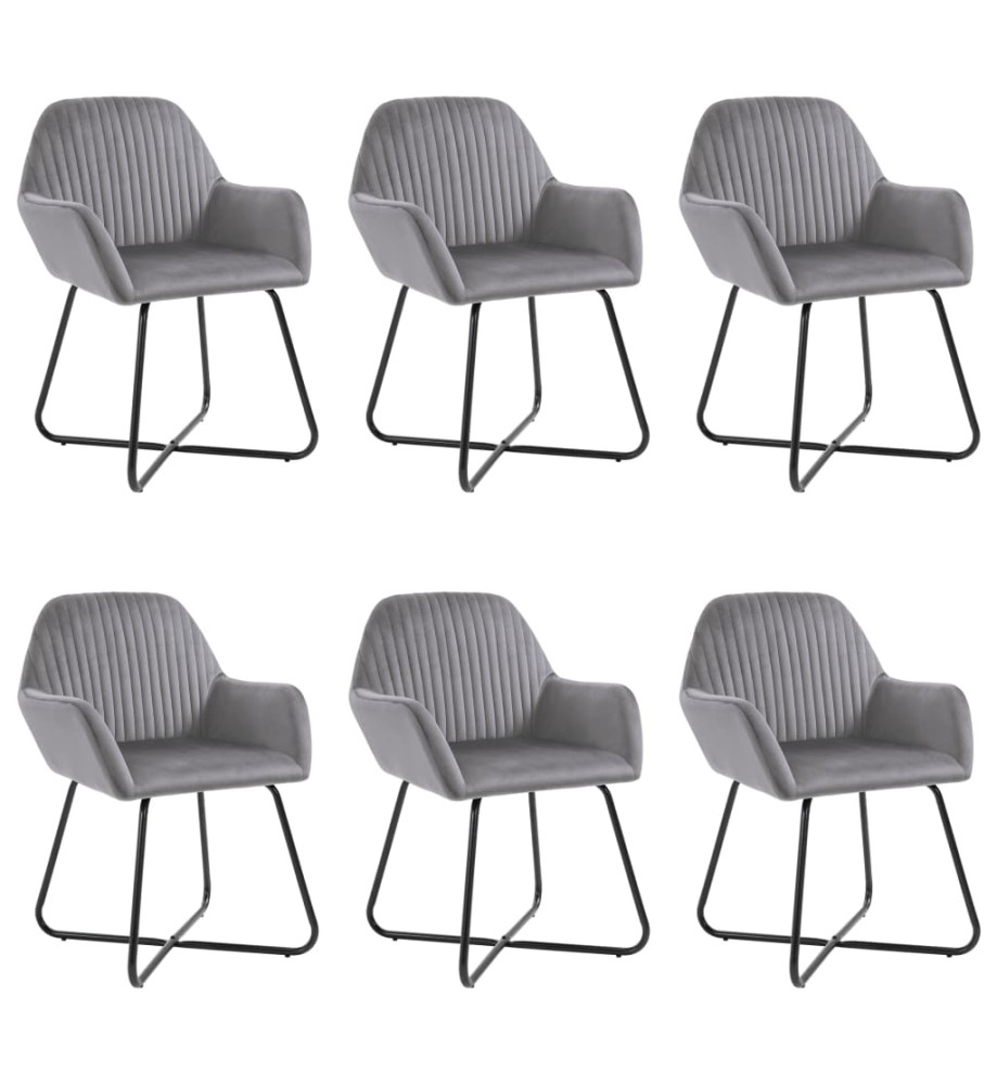 Chaises à manger lot de 6 gris velours