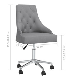 Chaise pivotante de bureau Gris clair Tissu