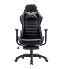 Fauteuil de jeux vidéo avec repose-pied Noir Similicuir