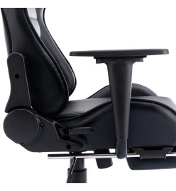 Fauteuil de jeux vidéo avec repose-pied Noir Similicuir