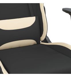 Chaise de jeu de massage Noir et crème Tissu