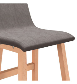 Tabourets de bar lot de 2 gris clair tissu