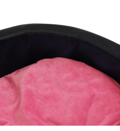 Lit pour chiens Noir et rose 69x59x19 cm Peluche et similicuir