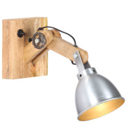 Lampe murale E27 Argenté Bois de manguier massif et fer