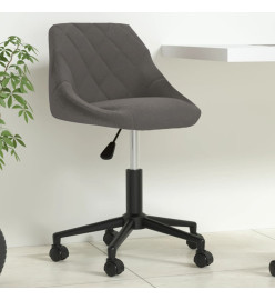 Chaise pivotante de bureau Gris foncé Velours