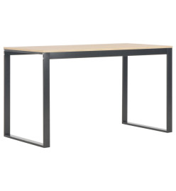 Bureau d'ordinateur Noir et chêne 120x60x70 cm