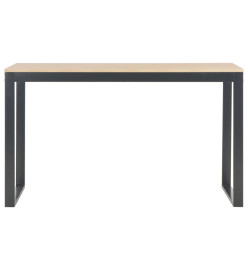 Bureau d'ordinateur Noir et chêne 120x60x70 cm