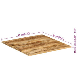 Dessus de table 15-16 mm 60x60 cm Bois massif de manguier