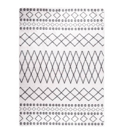 Tapis lavable noir et blanc 120x170 cm antidérapant