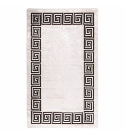 Tapis lavable blanc et noir 150x230 cm antidérapant