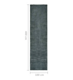 Tapis de couloir lavable pliable Gris 100x400 cm Polyester