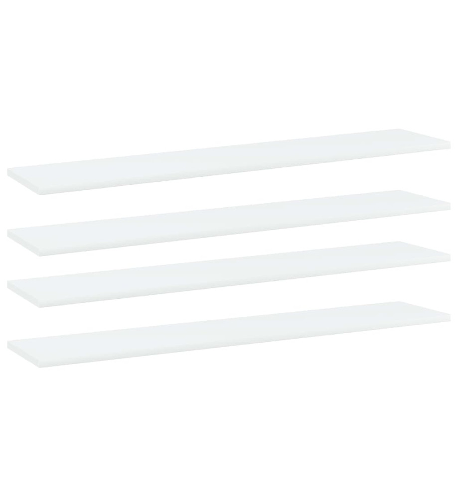 Panneaux de bibliothèque 4 pcs Blanc 100x20x1,5 cm Aggloméré