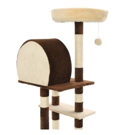 Arbre à chat avec griffoirs en sisal 127 cm Beige et marron