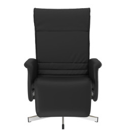 Fauteuil inclinable avec repose-pieds noir similicuir