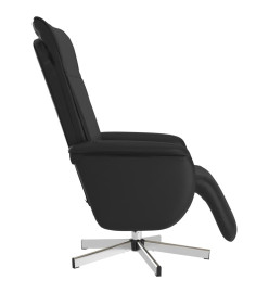 Fauteuil inclinable avec repose-pieds noir similicuir