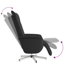 Fauteuil inclinable de massage repose-pieds noir similicuir