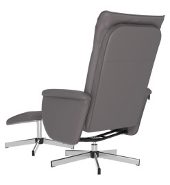 Fauteuil inclinable avec repose-pied gris similicuir