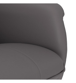 Fauteuil inclinable avec repose-pied gris similicuir