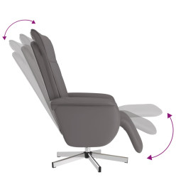 Fauteuil inclinable de massage repose-pieds gris similicuir