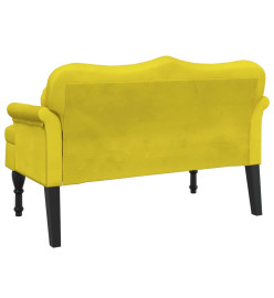 Banc avec coussins jaune 120,5x65x75 cm velours