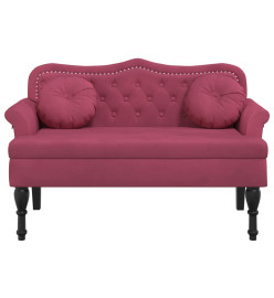 Banc avec coussins bordeaux 120,5x65x75 cm velours