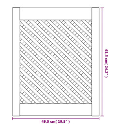 Portes d'armoires en treillis 2 pcs 49,5x61,5 cm pin massif