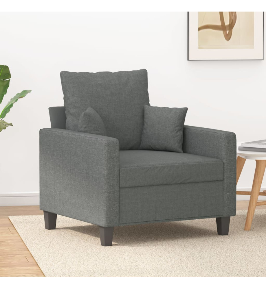 Fauteuil Gris foncé 60 cm Tissu