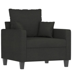 Fauteuil avec repose-pied Noir 60 cm Tissu