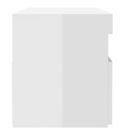 Tables de chevet lumières LED 2 pcs blanc brillant 60x35x40 cm