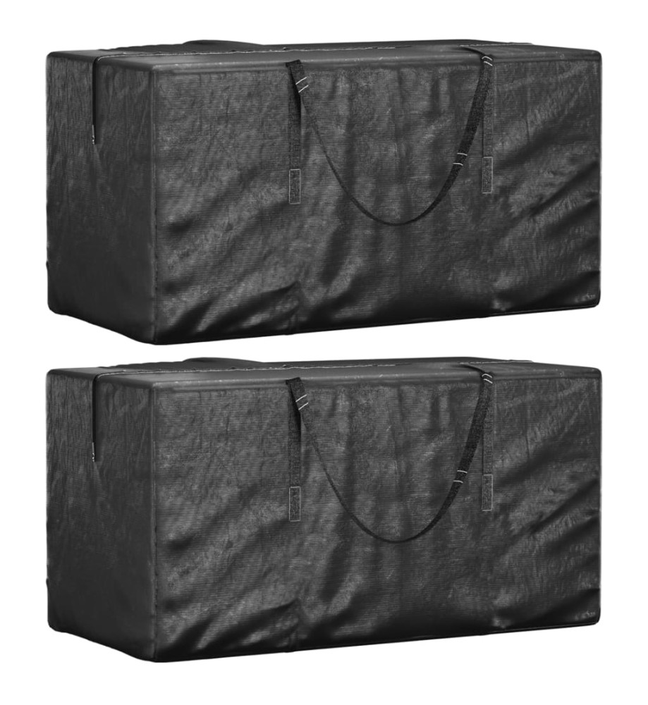 Sacs de rangement pour coussins de jardin 2 pcs noir