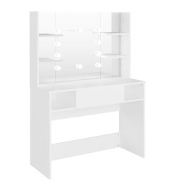 Table de maquillage avec éclairage LED 100x40x135 cm MDF Blanc