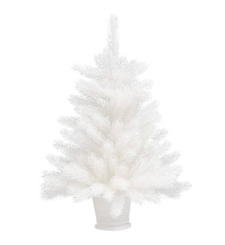 Arbre de Noël artificiel pré-éclairé et boules blanc 65 cm