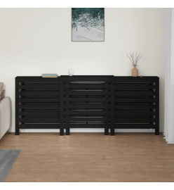 Cache-radiateur Noir 210x21x85 cm Bois massif de pin