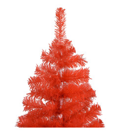 Arbre de Noël artificiel pré-éclairé et boules rouge 240 cm PVC