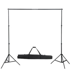 Kit de studio et toile de fond noire 600 x 300 cm et lumières