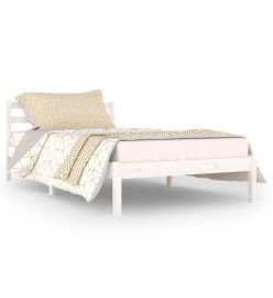 Cadre de lit Bois massif de pin 100x200 cm Blanc