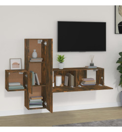 Ensemble de meubles TV 3 pcs Chêne fumé Bois d'ingénierie