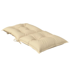 Coussins de chaise de jardin à dossier bas lot de 4 beige