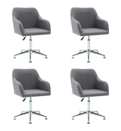 Chaises pivotantes à manger lot de 4 gris clair tissu