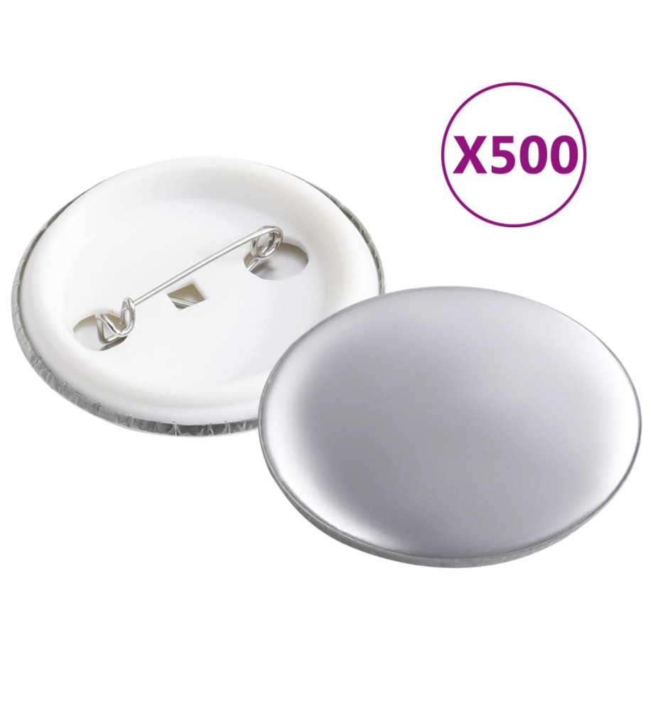 Pièces de boutons à épingle 500 ensembles 37 mm