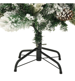 Sapin de Noël pré-éclairé avec neige floquée/cônes 150cm PVC/PE